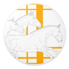 Pomo de Cerâmica Cavalos do Rebanho