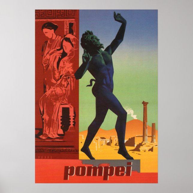 Pompei, Italy Vintage Travel Poster (Frente)