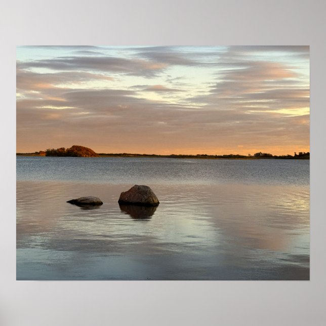 Pond Waterscape Sunset Photo Poster (Frente)