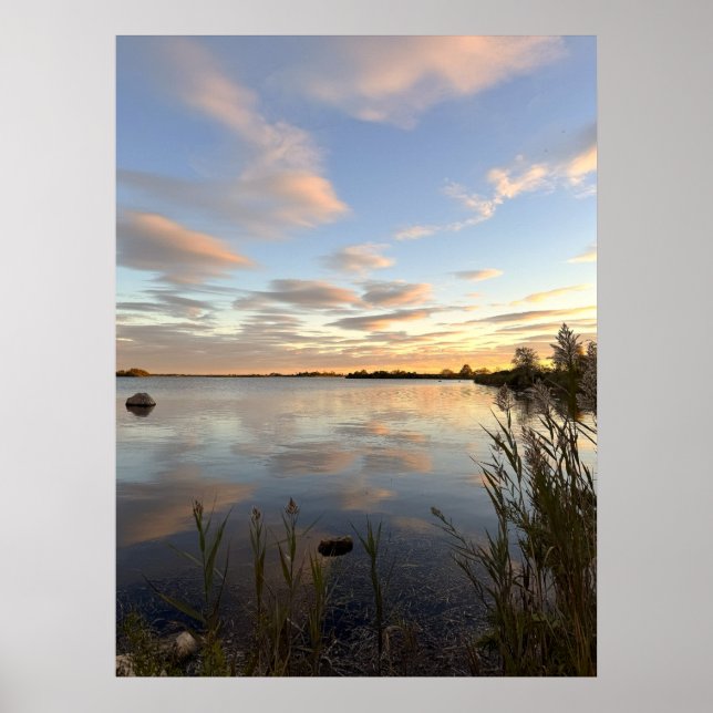 Pond Waterscape Sunset Photo Poster (Frente)