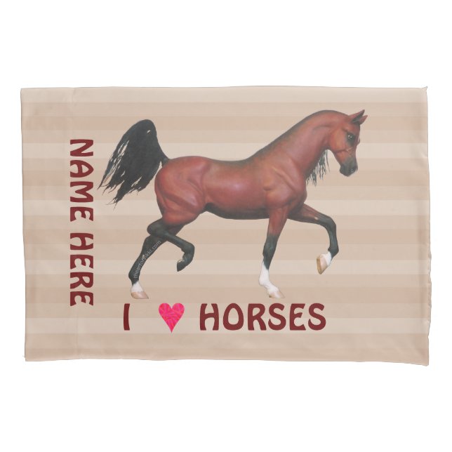 Pônei árabe do cavalo da baía trotar eu amo (Frente)