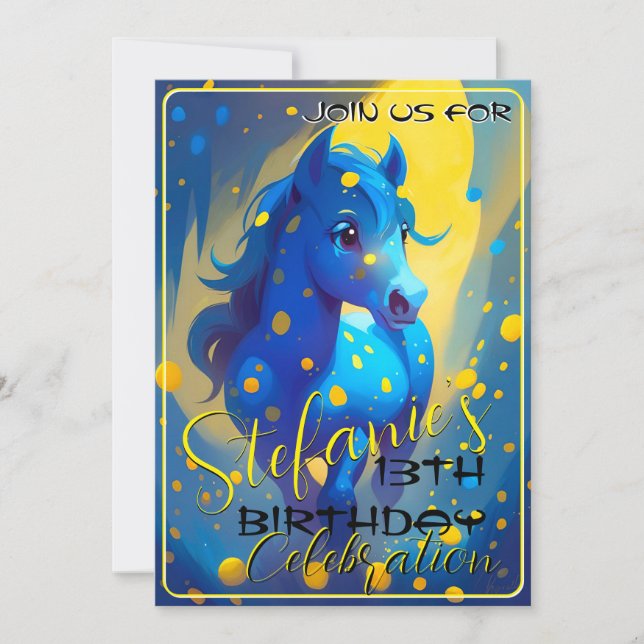Pôneo Espírito Colorido 30 Convite de Aniversário (Frente)