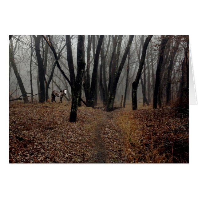 Pôneo Espírito num Cartão de Madeira Enrolado (Frente Horizontal)