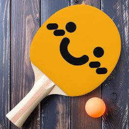Pong Rachado Carinha Sorridente Laranja Raquete de Ping