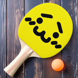 Pong Rosto Amarelo Zangado e Malcriado Raquete de Ping 
