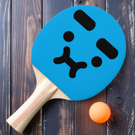 Pong Rosto Confuso e Emburrado Adorável Raquete de Ping