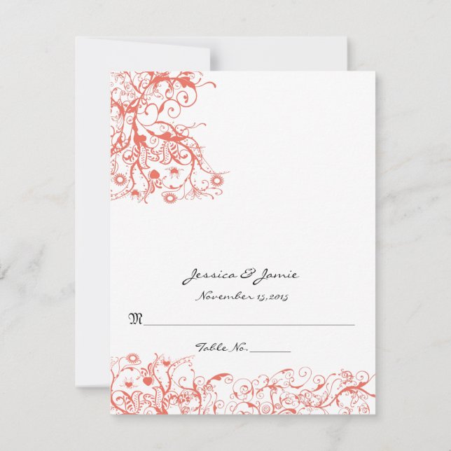 Ponha e Dobre Cartões de Casamento (Verso)