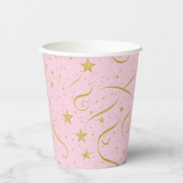 Ponta estelar - Taça de Papel Estelar Rosa e Doura