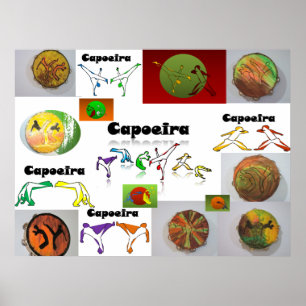 pontapés do capoeira das artes marciais do poster