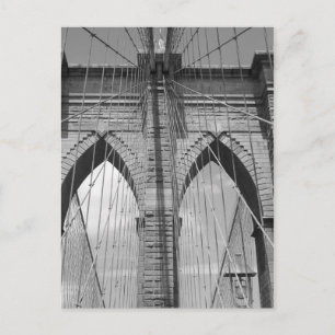 Ponte Brooklyn - Cartão postal B&W