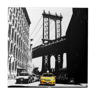 Ponte Brooklyn Nova Iorque Ny Nyc Yellow Taxi