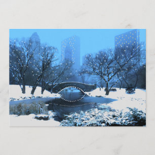 Ponte Central Park no Convite à Neve em Crepúscu