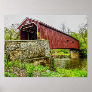Ponte coberta — impressão de arte _ Lancaster Pa