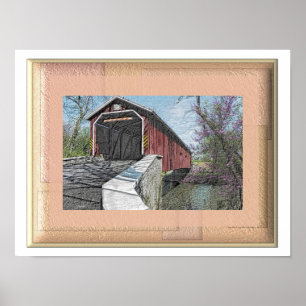 Ponte coberta - PA de Lancaster - impressão de art