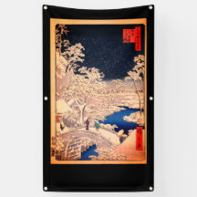 PONTE COM Banner DE IMPRESSÃO JAPONÊS DE WOODBLOCK