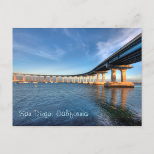 Ponte Coronado em cartão postal de San Diego
