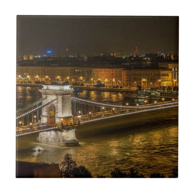 Ponte da Cadeia de Budapeste à Noite (Frente)