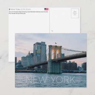 Ponte de Brooklyn, Nova York, EUA Cartão Postal de