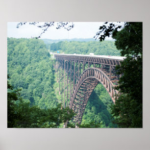 Ponte de desfiladeiro de rio novo, impressão de