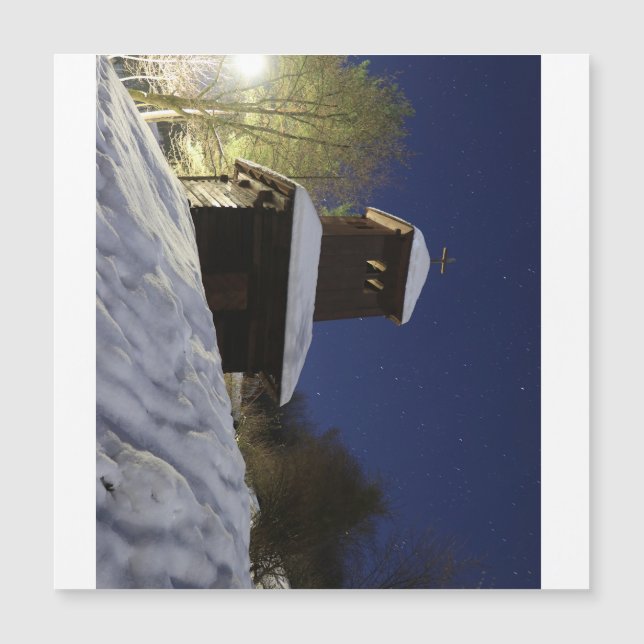 "Ponte de inverno sob as estrelas - paisagem notur (Frente)