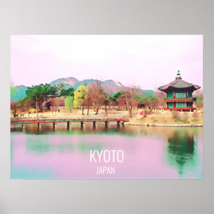 Ponte de Kyoto no Japão com viagem impressão de 