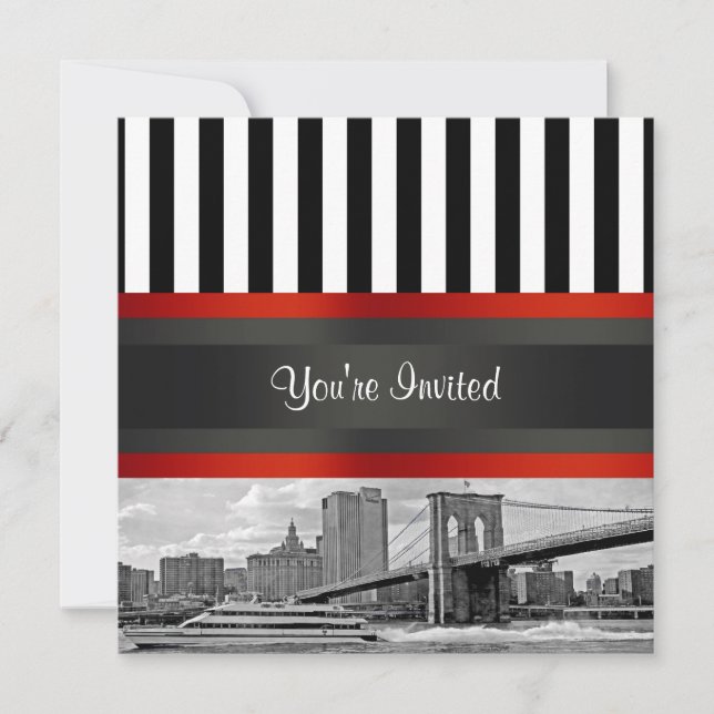 Ponte do Brooklyn no Skyline NYC, Convite de festa (Frente)