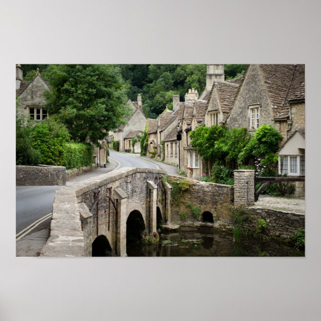Ponte em Castle Combe, poster do Reino Unido (Frente)