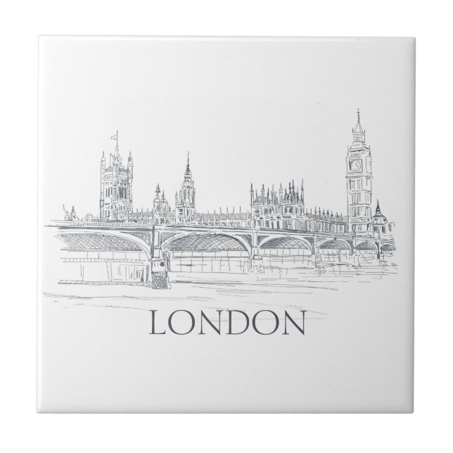 Ponte Londres Big Ben e Skyline Ink Drake (Frente)