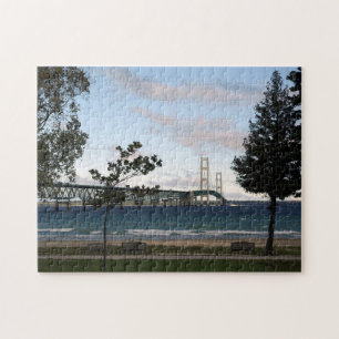 Ponte Mackinac com árvores quebra-cabeça