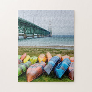 Ponte Mackinac E Canoes Quebra-cabeça