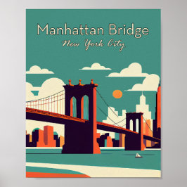 Ponte Manhattan Nova York Poster Minimalista