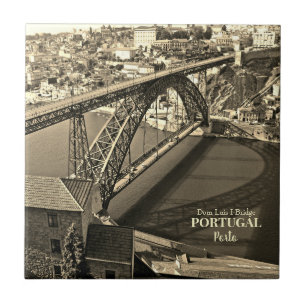 Ponte Porto sobre o rio Douro, Portugal, sepia