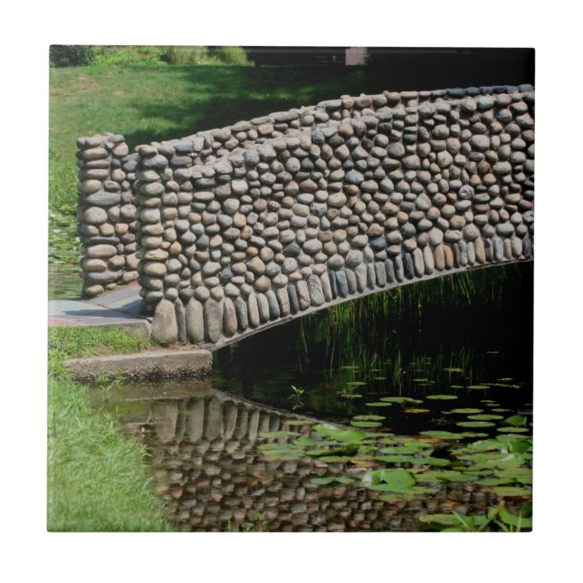 Ponte Stone Sobre Lily Pond Nature (Frente)
