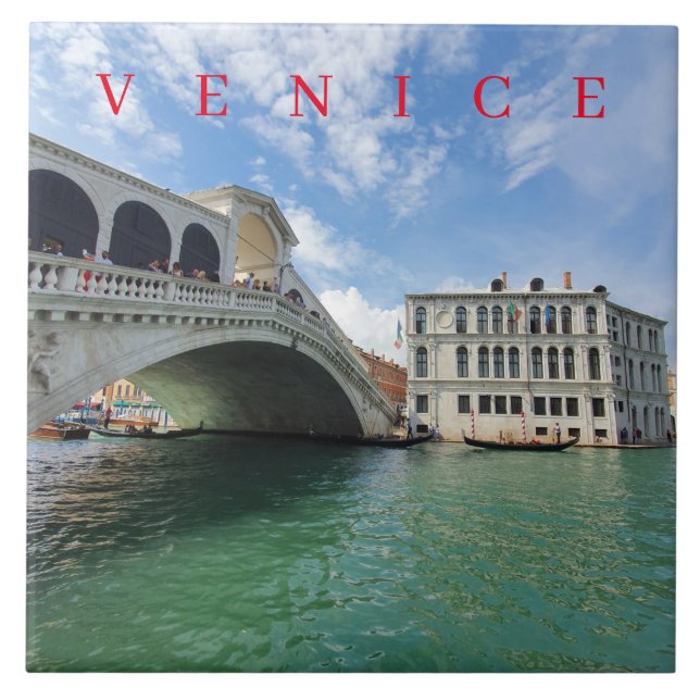 Ponte Venice Rialto vê azulejo cerâmico (Frente)