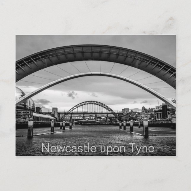 Pontes sobre o rio Tyne, cartão postal de Newcastl (Frente)