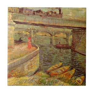 Pontes Sobre o Sena, Asnieres por Vincent van Gogh
