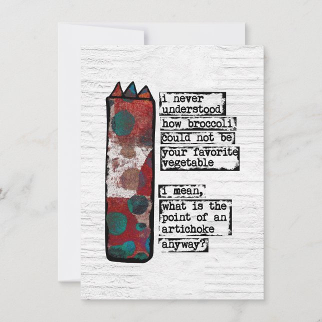 Ponto De Um Artichoke Saudando Cartões Engraçados  (Frente)