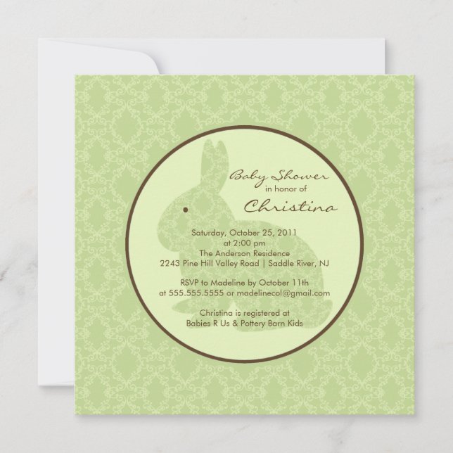 Ponto morto azul do convite do chá de fraldas do (Frente)