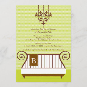 Ponto morto chique do convite do chá de fraldas da