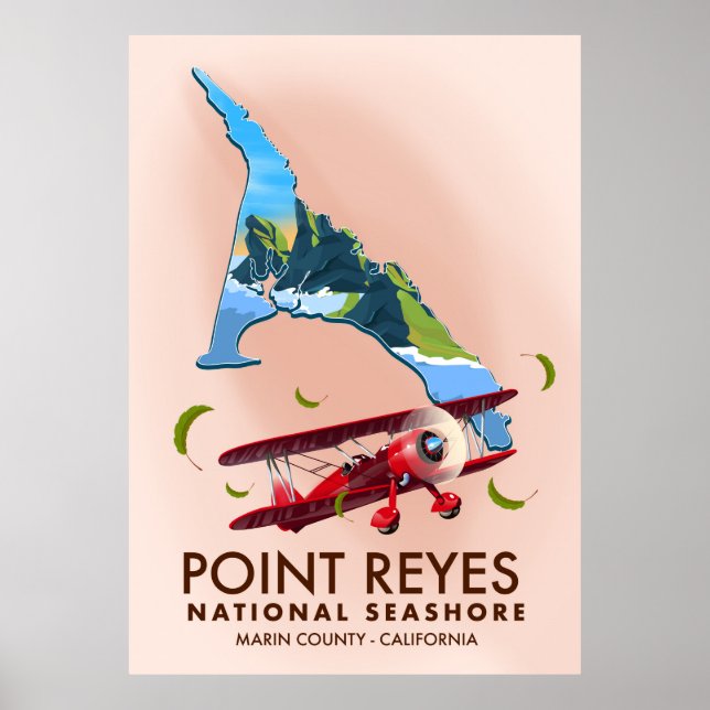 ponto reyes poster de viagens da costa nacional. (Frente)