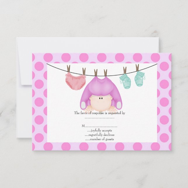 ponto rsvp bebê de linha rosa bebê (Frente)