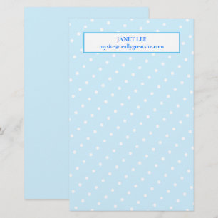 Pontos Brancos Em Papelaria Azul Personalizada