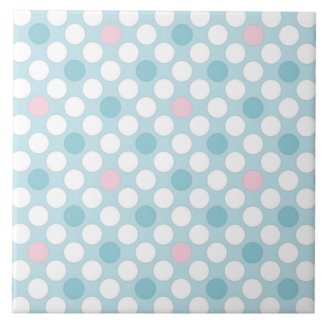 Pontos brancos rosa azul retrô (Frente)