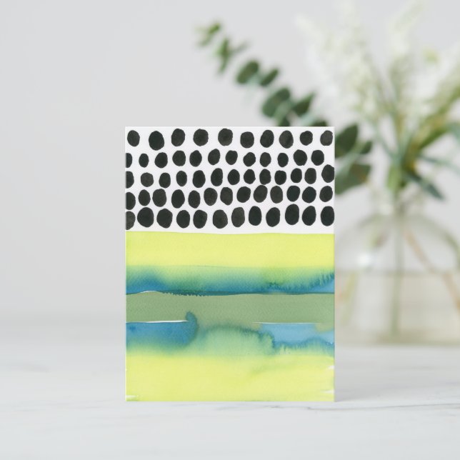 Pontos de Bolha Cartão Postal Geométrico Abstrato  (Em pé/Frente)