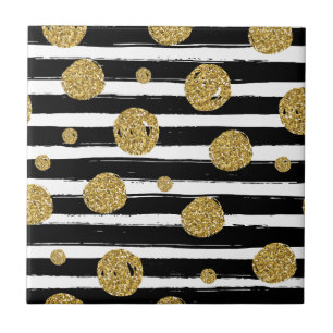 Pontos de brilho dourado preto