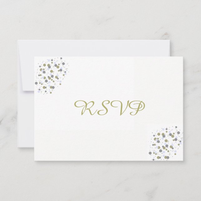 Pontos de Confete Azul Dourado RSVP (Frente)