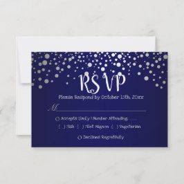 Pontos de Confetti Azul e Silver do marinho - RSVP