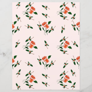 Pontos Dourados e Flores Pintadas à Mão Rosa Bege
