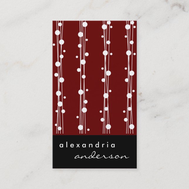 Pontos e cartões de visitas à moda carmesins da (Frente)