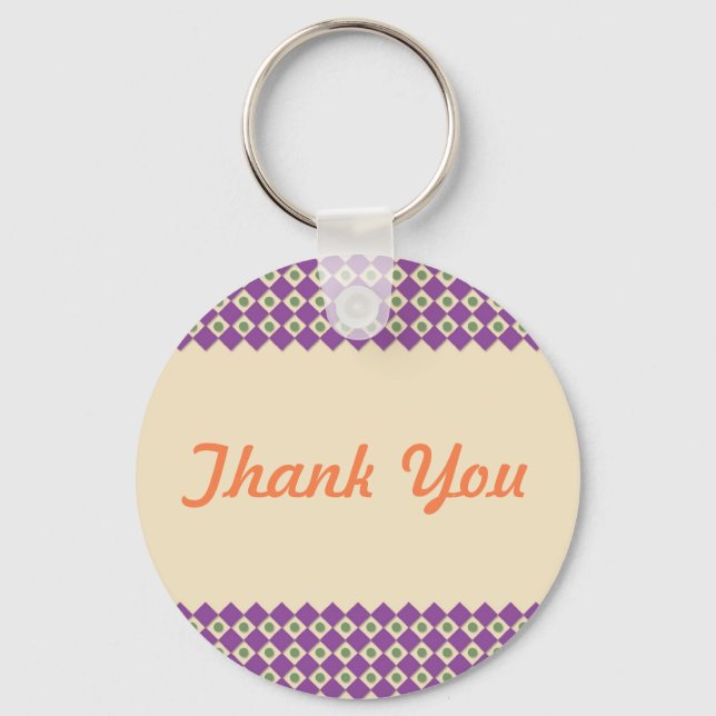 Pontos e quadrados Obrigado Chaveiro Modelo (Frente)